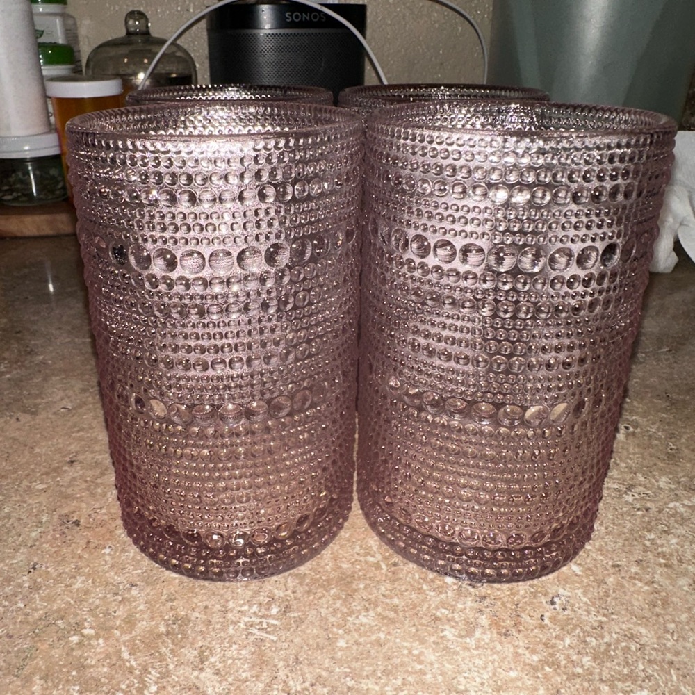 Elegant Textured drinking glasses set of 6 never used